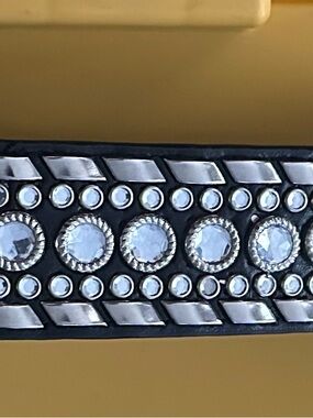 Women’s Plus Size Crystal-Embellished Black Braided Belt Beautiful